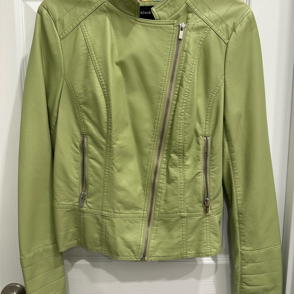 Black Rivet Women's Pistachio Leather Jacket